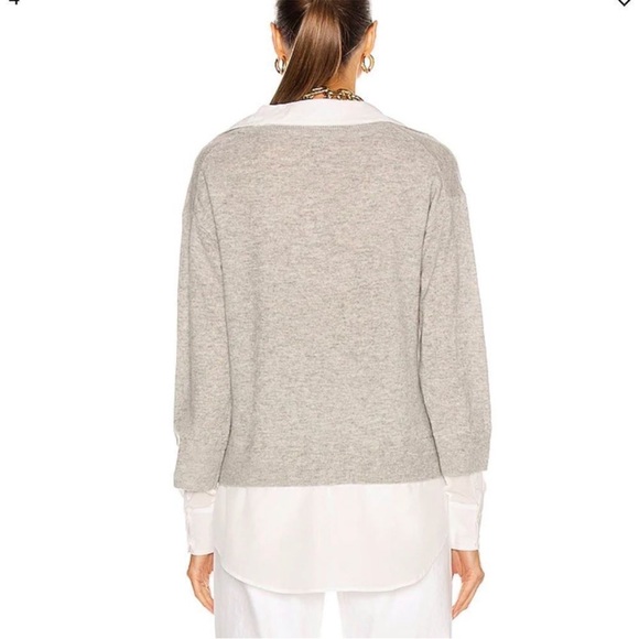 Brochu Walker cashmer blend V-Neck Sweater with White Shirt Combo xs excellent - Picture 3 of 8